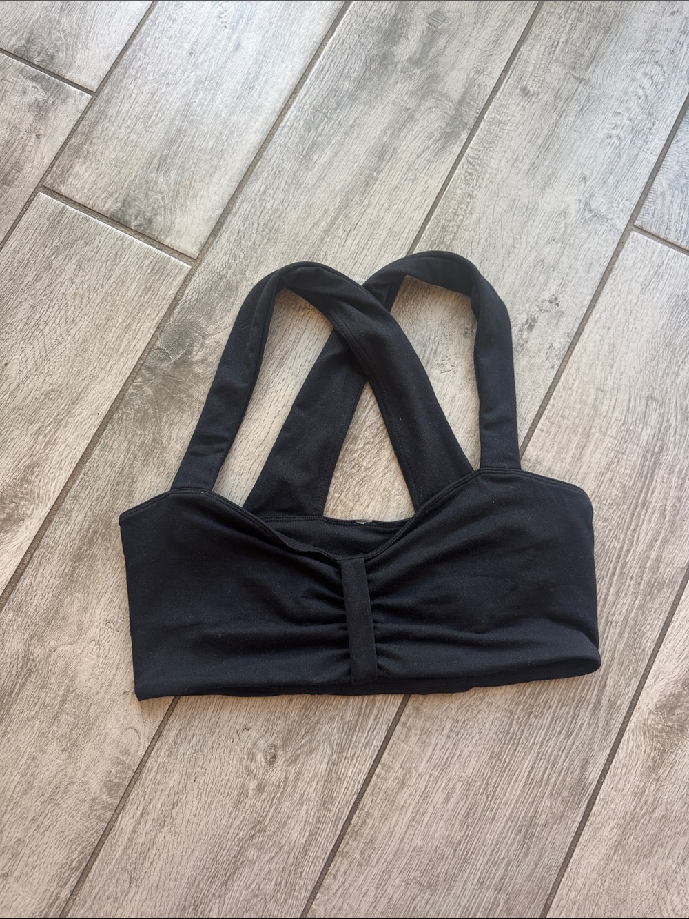 FP Movement by Free People Black Cross-Back Bralette with Rhinestone Accent